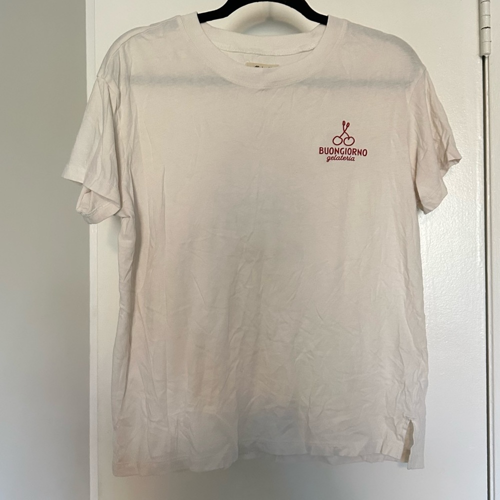 MADEWELL Buongiorno Gelateria Softfade Cotton Oversized Tee - Size XS - Picture 4 of 6